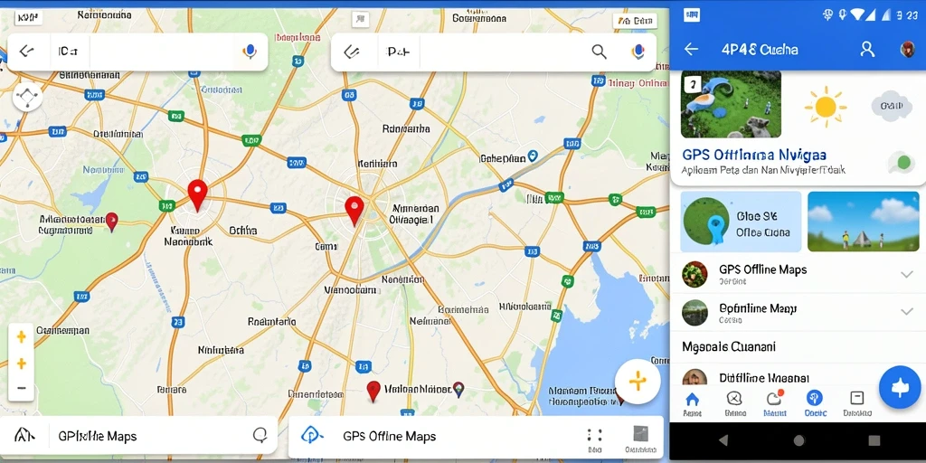 Tampilan antarmuka aplikasi GPS Offline Maps 4P4P yang user-friendly.