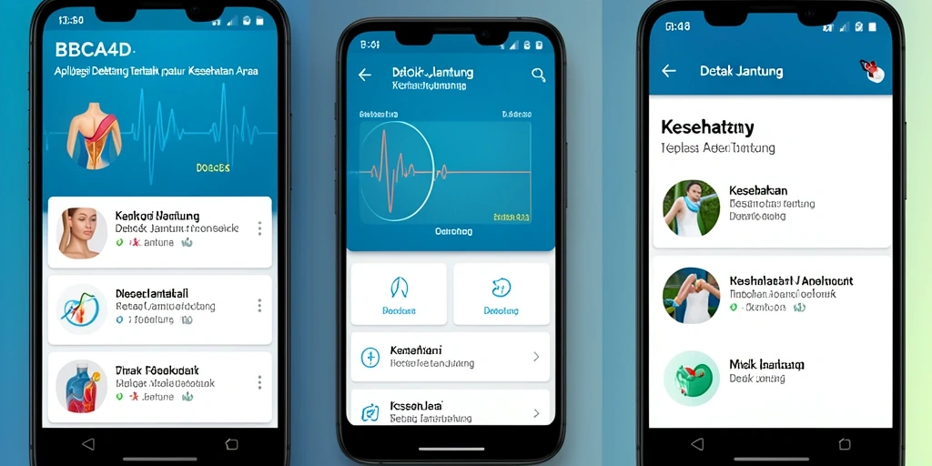 Screenshot antarmuka aplikasi BBCA4D dengan grafik detak jantung.