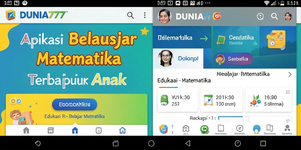 Tampilan antarmuka DUNIA777 yang menarik untuk Belajar Matematika.