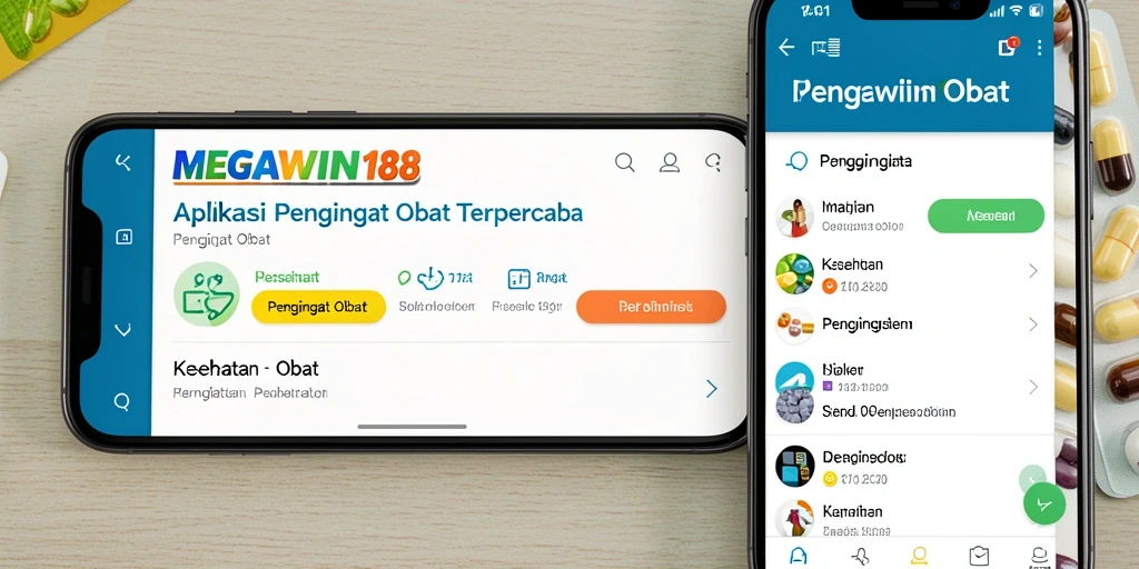 Antarmuka aplikasi MEGAWIN188 yang memudahkan pengguna mengatur pengingat obat.