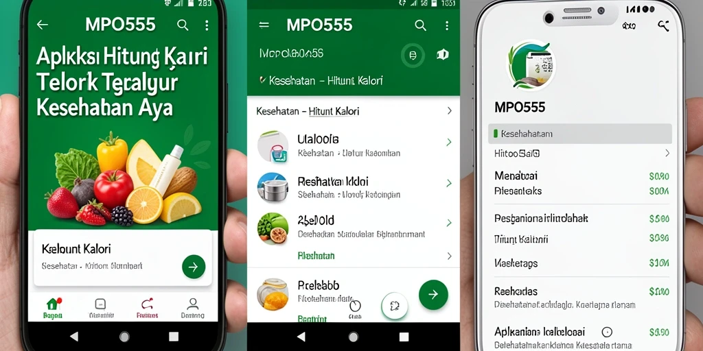 Tampilan antarmuka MPO555 yang intuitif dengan fitur hitung kalori.